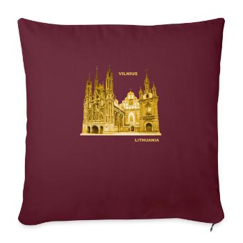 Lituanie Capitale Vilnius Cathédrale États baltes - Housse de coussin décorative 45 x 45 cm - bordeaux - Devant