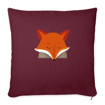Sleeping Fox Chemise de couchage Fox Lover - Housse de coussin décorative 45 x 45 cm - bordeaux - Devant