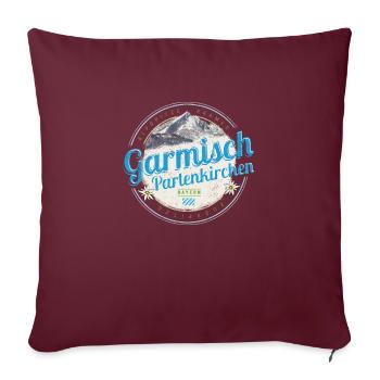 Garmisch Partenkirchen Bayern Alpen Deutschland - Sofakissenbezug 45 x 45 cm - Burgunderrot - Vorne