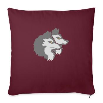 Team Logo Wolf Pack - Sofakissenbezug 45 x 45 cm - Burgunderrot - Vorne