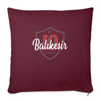 Balıkesir - Housse de coussin décorative 45 x 45 cm - bordeaux - Devant
