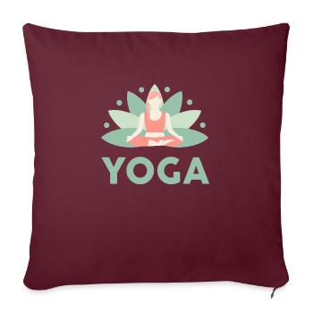 Yoga Meditation Lotusblüte Ruhe Entspannung Freude - Sofakissenbezug 45 x 45 cm - Burgunderrot - Vorne