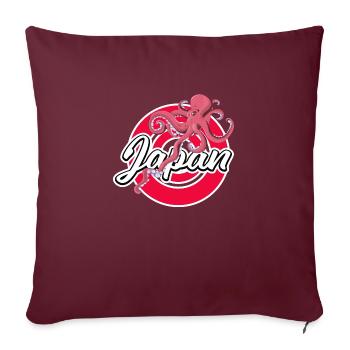 Dessin animé de poulpe du Japon - Housse de coussin décorative 45 x 45 cm - bordeaux - Devant