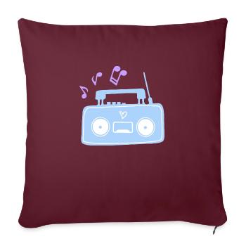 Musique radiophonique - Housse de coussin décorative 45 x 45 cm - bordeaux - Devant