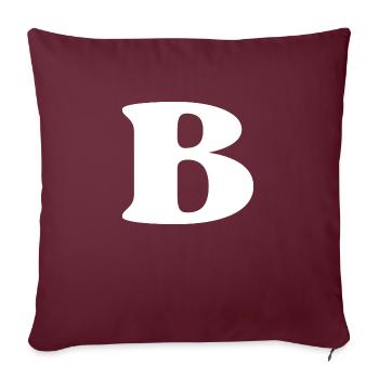 Buchstabe b - Sofakissenbezug 45 x 45 cm - Burgunderrot - Vorne