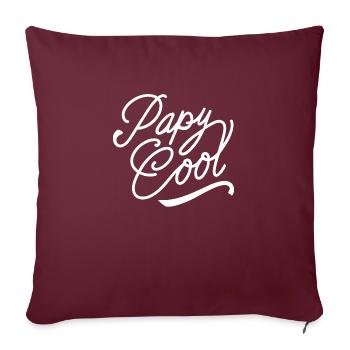 Papy cool - Housse de coussin décorative 45 x 45 cm - bordeaux - Devant