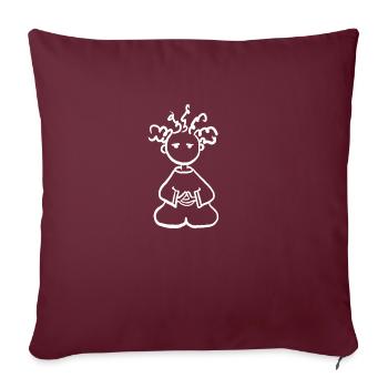 Méditation Zen yoga shirt sweat à capuche Zazen Bouddhisme - Housse de coussin décorative 45 x 45 cm - bordeaux - Devant