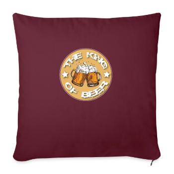 Der König des Bieres T-Shirt - Sofakissenbezug 45 x 45 cm - Burgunderrot - Vorne