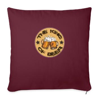 Der König des Bieres T-Shirt - Sofakissenbezug 45 x 45 cm - Burgunderrot - Vorne