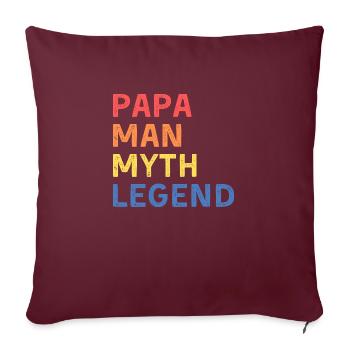 Papa - Mann, Mythos, Legende - Sofakissenbezug 45 x 45 cm - Burgunderrot - Vorne