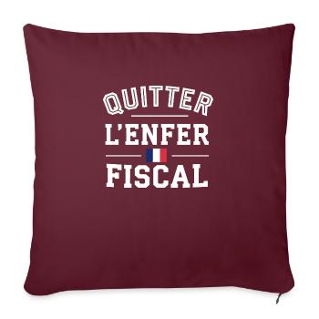Quitter l'enfer fiscal - Housse de coussin décorative 45 x 45 cm - bordeaux - Devant