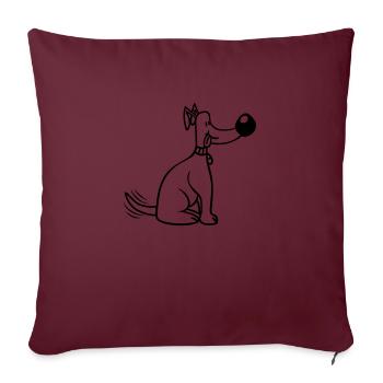 Dog Big Nose Wagging Cute Happy - Sofa pillowcase 17,3'' x 17,3'' (45 x 45 cm) - burgundy - Front
