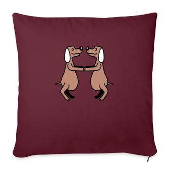 2 dogs big belly overweight dancing together - Sofa pillowcase 17,3'' x 17,3'' (45 x 45 cm) - burgundy - Front