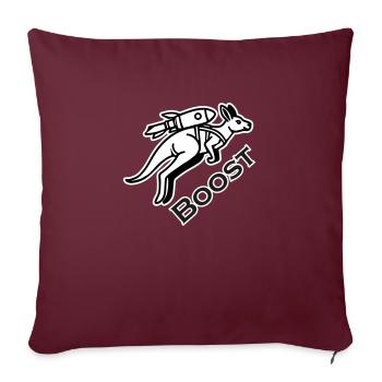 Kangourou avec jetpack - Boost Design - Housse de coussin décorative 45 x 45 cm - bordeaux - Devant