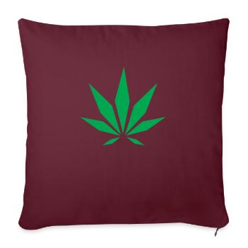 Classic Cannabis - Sofakissenbezug 45 x 45 cm - Burgunderrot - Vorne