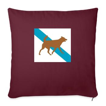 Chien chien - Housse de coussin décorative 45 x 45 cm - bordeaux - Devant