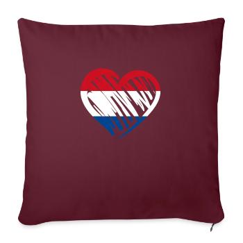 Pays-Bas Netherlands Nederland Flagge Herz - Housse de coussin décorative 45 x 45 cm - bordeaux - Devant
