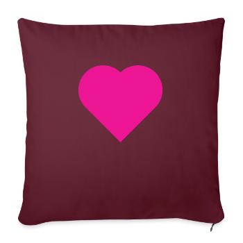 Rosa heart simple - Sofakissenbezug 45 x 45 cm - Burgunderrot - Vorne