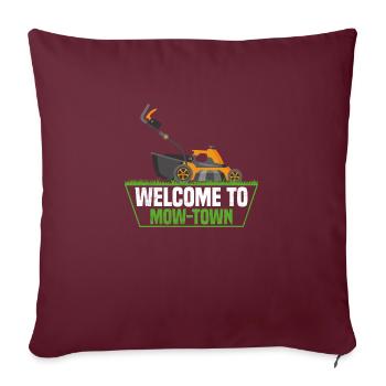Bienvenue chez Mow-Town Tondeuse à gazon Gardien - Housse de coussin décorative 45 x 45 cm - bordeaux - Devant