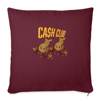 Team Cash Club Geldsäcke - Sofakissenbezug 45 x 45 cm - Burgunderrot - Vorne