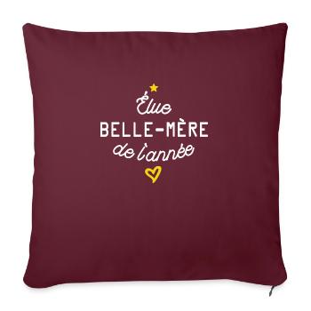 elue belle mère de l année - Housse de coussin décorative 45 x 45 cm - bordeaux - Devant