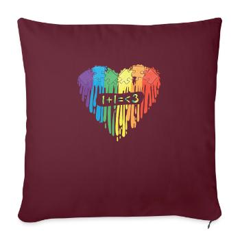 L’amour se développe - en amour, marié - Housse de coussin décorative 45 x 45 cm - bordeaux - Devant