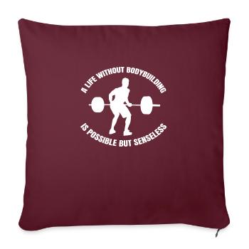 Bodybuilder Fitness Athlète Entraînement de force musculaire - Housse de coussin décorative 45 x 45 cm - bordeaux - Devant