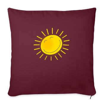 freundliche Sonne - Sofakissenbezug 45 x 45 cm - Burgunderrot - Vorne