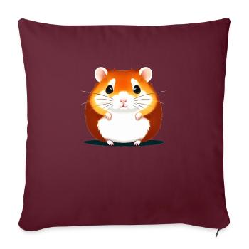 Mignon Cartoon Hamster Love Pet 20 - Housse de coussin décorative 45 x 45 cm - bordeaux - Devant