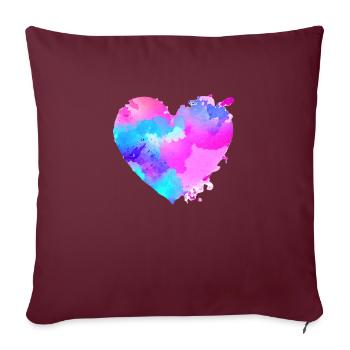Fiançailles Saint-Valentin Mariage Amour Fête des mères - Housse de coussin décorative 45 x 45 cm - bordeaux - Devant