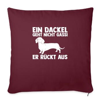 Hund Dackel - Sofakissenbezug 45 x 45 cm - Burgunderrot - Vorne