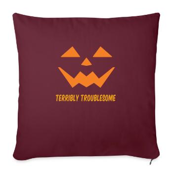 Citrouille d’Halloween Jack O Lantern Citrouilles effrayantes - Housse de coussin décorative 45 x 45 cm - bordeaux - Devant