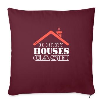 J’achète des maisons au comptant Investisseur immobilier - Housse de coussin décorative 45 x 45 cm - bordeaux - Devant
