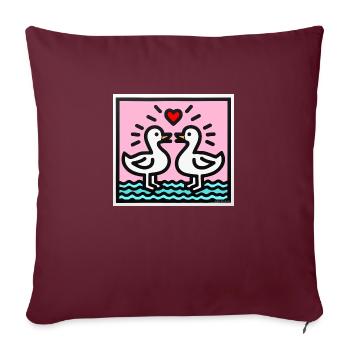 Duck Love - Sofa pillowcase 17,3'' x 17,3'' (45 x 45 cm) - burgundy - Front