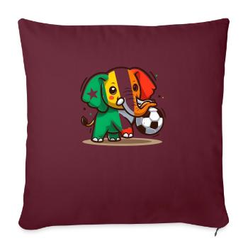 Elfenbeinküste 2024 Fußball Elefant Fußball Trikot - Sofakissenbezug 45 x 45 cm - Burgunderrot - Vorne