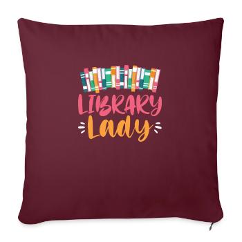 Bibliothécaire - Housse de coussin décorative 45 x 45 cm - bordeaux - Devant