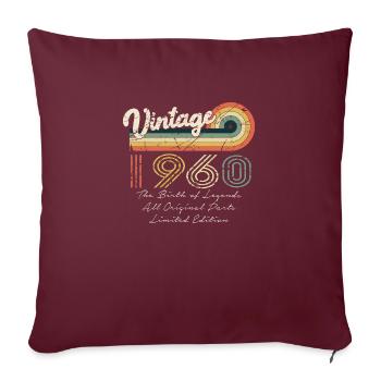 Génial depuis 1960 anniversaire 1960 millésime 196 - Housse de coussin décorative 45 x 45 cm - bordeaux - Devant