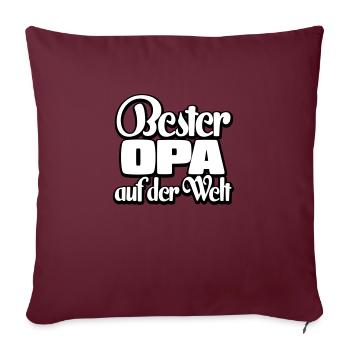 Bester Opa Spruch Geschenk - Sofakissenbezug 45 x 45 cm - Burgunderrot - Vorne