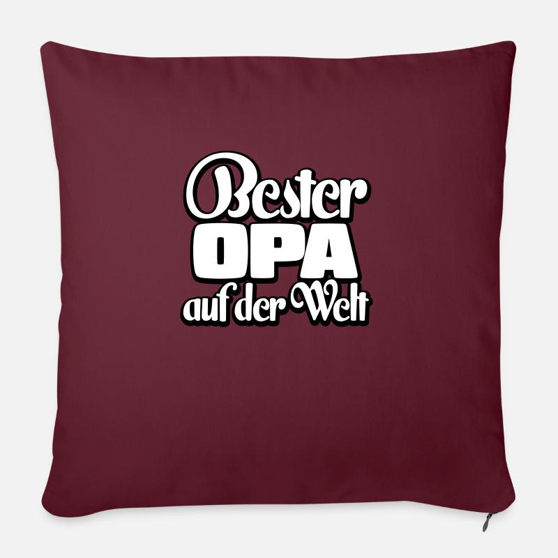 Bester Opa Spruch Geschenk - Sofakissenbezug 45 x 45 cm - Burgunderrot