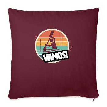Vamos Kanu Kajak Slalom Retro - Sofakissenbezug 45 x 45 cm - Burgunderrot - Vorne