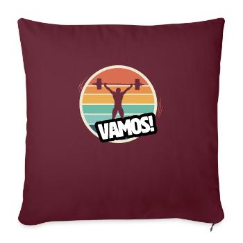 Vamos haltérophilie rétro - Housse de coussin décorative 45 x 45 cm - bordeaux - Devant