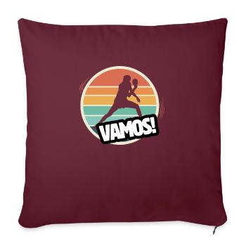 Vamos tennis de table rétro - Housse de coussin décorative 45 x 45 cm - bordeaux - Devant