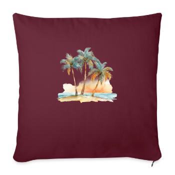 PLAGE AUX TROIS PALMIERS - Housse de coussin décorative 45 x 45 cm - bordeaux - Devant