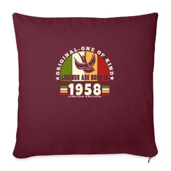 1958 Vintage Birthday Legend Gift - Sofa pillowcase 17,3'' x 17,3'' (45 x 45 cm) - burgundy - Front