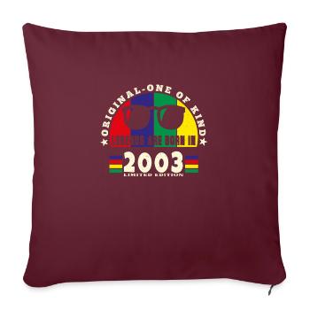 Original - One of Kind 2003 Cadeau Anniversaire. - Housse de coussin décorative 45 x 45 cm - bordeaux - Devant