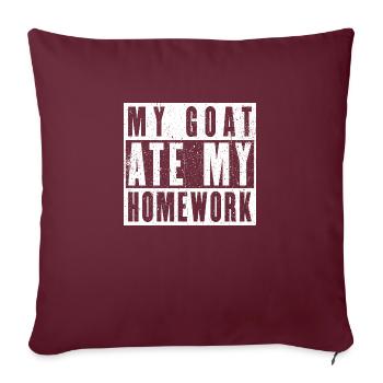 Ma chèvre a mangé mes devoirs - Housse de coussin décorative 45 x 45 cm - bordeaux - Devant