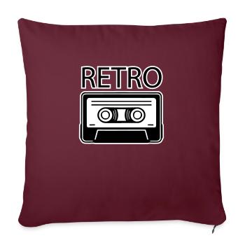 Oldschool Cassette - RETRO Design - Sofa pillowcase 17,3'' x 17,3'' (45 x 45 cm) - burgundy - Front
