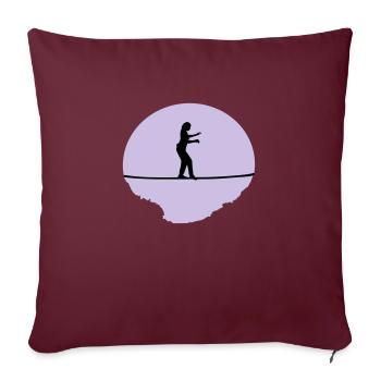 Slacklining Woman - Housse de coussin décorative 45 x 45 cm - bordeaux - Devant