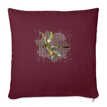 libellule - Housse de coussin décorative 45 x 45 cm - bordeaux - Devant