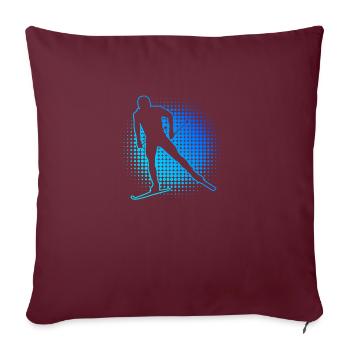 Ski de fond Classique Ski de fond Ski de fond féminin - Housse de coussin décorative 45 x 45 cm - bordeaux - Devant